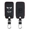 Kryt na klíče od auta pro Renault / Dacia - 4 tlačítka - Keyless Go, ekologická kůže, černá, 44637.01
