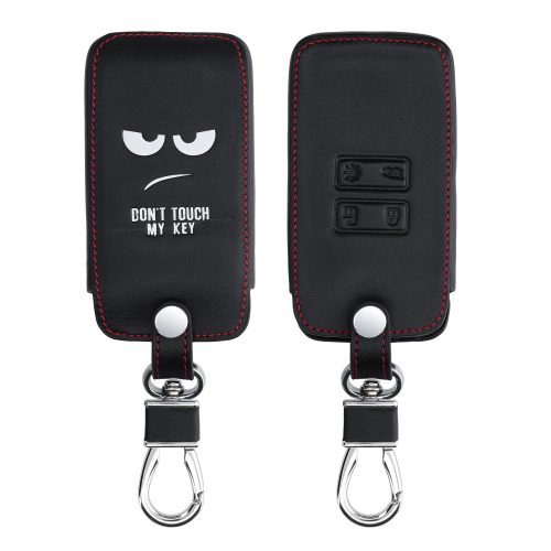Kryt na klíče od auta pro Renault / Dacia - 4 tlačítka - Keyless Go, ekologická kůže, černá, 44637.01