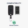 Kryt na klíče od auta pro Renault / Dacia - 4 tlačítka - Keyless Go, ekologická kůže, černá, 44637.01
