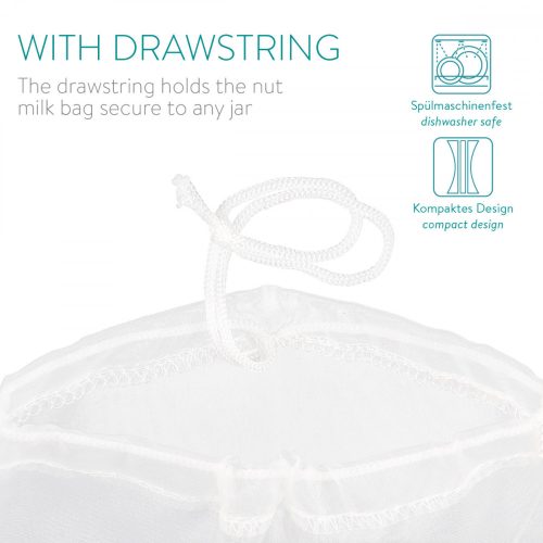 Sáček na bio mandlové mléko Navaris, opakovaně použitelný, 20 x 30 cm, 44348.01