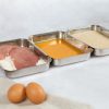 Set 3 Tavi Navaris, 22x15x3 cm, din inox, pentru inmuiere si panare, 44715.01
