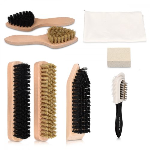 Sada 6 ks kartáčů na boty Navaris, hnědá, 45119.01