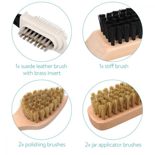 Sada 6 ks kartáčů na boty Navaris, hnědá, 45119.01