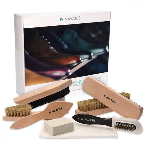 Sada 6 ks kartáčů na boty Navaris, hnědá, 45119.01