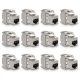 Sada 12 10 Gbit konektorů CAT6A pro ethernetové kabely RJ45, Kwmobile, stříbrná, kov, 45358.12
