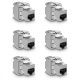 Sada 6 zástrček 10 Gbit CAT6A pro ethernetové kabely RJ45, Kwmobile, stříbrná, kov, 45358.06