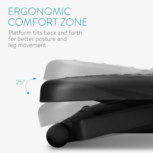 Suport picioare reglabil Navaris, 3 trepte, platforma 46x34.5 cm, inclinare 0-25 grade, negru, plastic