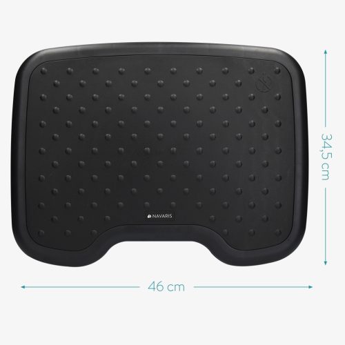 Suport picioare reglabil Navaris, 3 trepte, platforma 46x34.5 cm, inclinare 0-25 grade, negru, plastic
