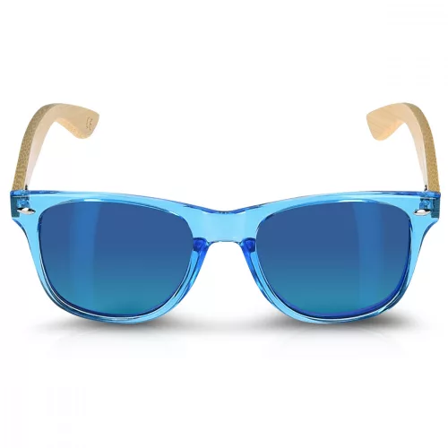 Unisex sluneční brýle Navaris, UV400, Bamboo, Blue, 40731.04.04