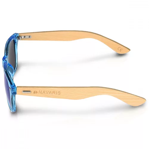 Unisex sluneční brýle Navaris, UV400, Bamboo, Blue, 40731.04.04