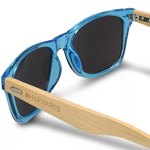 Unisex sluneční brýle Navaris, UV400, Bamboo, Blue, 40731.04.04