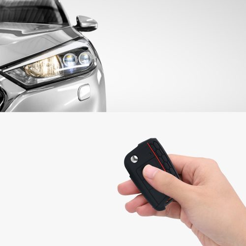 Krytka na klíče od auta pro VW - 3 tlačítka, silikonová, černá, 42888.09