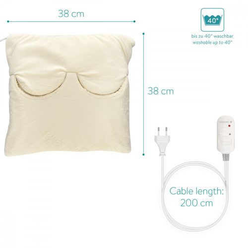 Elektrický polštář 2v1 s vyhříváním na nohy, záda, krk, krém, 45831.01