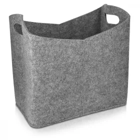   Plstěný úložný koš Navaris Basket, šedý, 40 x 23 x 39,5 cm, 45832,19