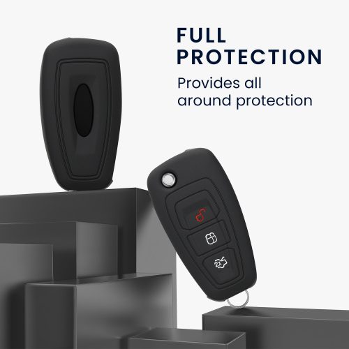 Kryt na klíče od auta pro Ford – 3 tlačítka, silikonový, černý, 46012.01