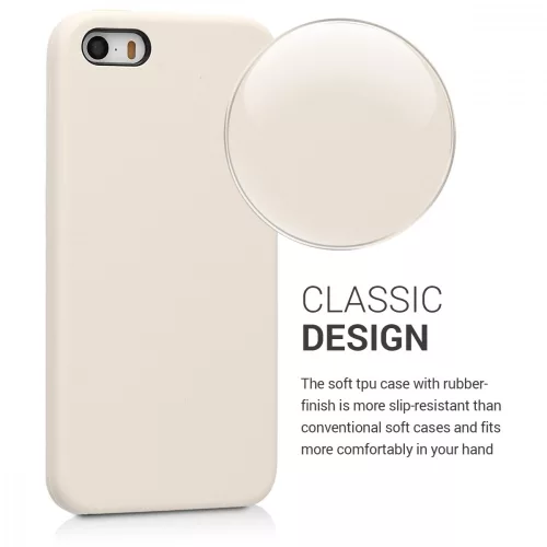 Pouzdro pro Apple iPhone 5 / iPhone 5s / iPhone SE, silikonové, krémové, 42766.16