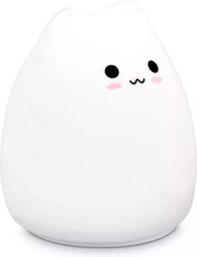 Silikonové LED noční světlo - XS Cat, Navaris, bílá, 46060.01