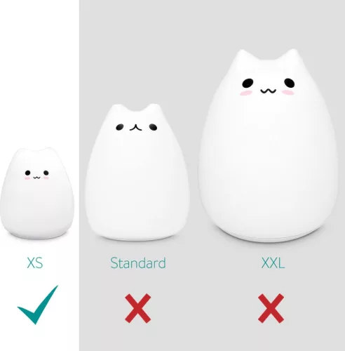 Silikonové LED noční světlo - XS Cat, Navaris, bílá, 46060.01