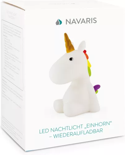 Noční světlo Unicorn, dobíjecí, Navaris, bílá, 46219.02