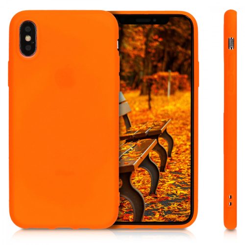 Pouzdro pro Apple iPhone X / iPhone XS, silikonové, oranžové, 46270.69