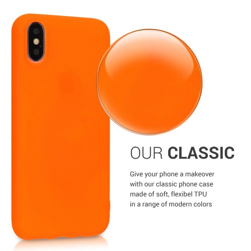 Pouzdro pro Apple iPhone X / iPhone XS, silikonové, oranžové, 46270.69