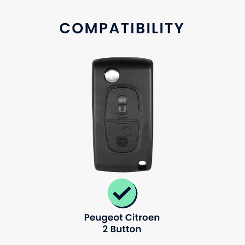 Krytka na klíče od auta pro Peugeot / Citroen - 2 tlačítka, silikonová, růžová, 43668.08