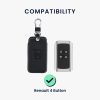 Kryt na klíče od auta pro Renault / Dacia - 4 tlačítka - Keyless Go, Ekokůže, Černá, 44637.11
