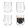Set 4 pahare Navaris cu perete dublu, 350 ml, izolate termic, sticla borosilicata, 47547.01.2