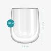 Set 4 pahare Navaris cu perete dublu, 350 ml, izolate termic, sticla borosilicata, 47547.01.2