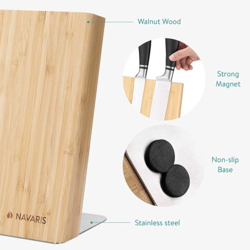 Navaris držák na nože, magnetický, dřevěný, 23x22,5 cm, 47366.02.1