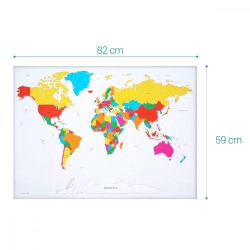 Stírací mapa světa pro turistické cíle, 82 x 59 cm, 47795,02