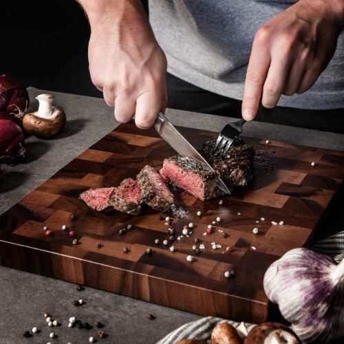 Navaris 6dílná sada steakových nožů s dřevěnou rukojetí, 48114.01.06