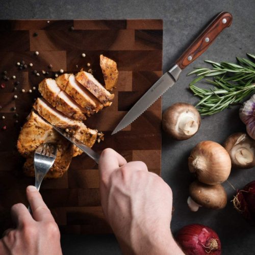 Navaris 6dílná sada steakových nožů s dřevěnou rukojetí, 48114.01.06