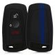 Pouzdro na klíče od auta pro BMW - 3 tlačítka - Keyless Go, kwmobile, silikon, černá / modrá, 41730.29