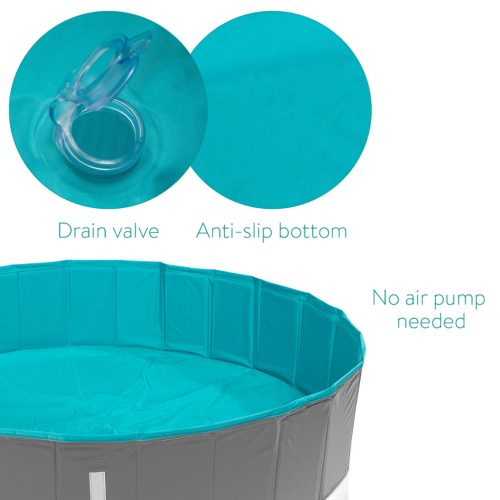 Piscina pentru caini Navaris L, 120 cm, albastru, cu husa, 48329.2.01