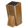 Suport cutite Navaris din lemn de acacia, cu perii de protectie, inclinat, 25x15x10,5 cm, 48460.01.2