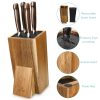 Suport cutite Navaris din lemn de acacia, cu perii de protectie, inclinat, 25x15x10,5 cm, 48460.01.2