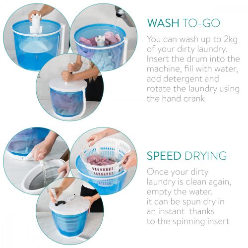 Navaris mini pračka se sušičkou pro kempování, 2 kg, 48623.01