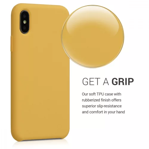 Pouzdro pro Apple iPhone X / iPhone XS, silikonové, žluté, 42495.143