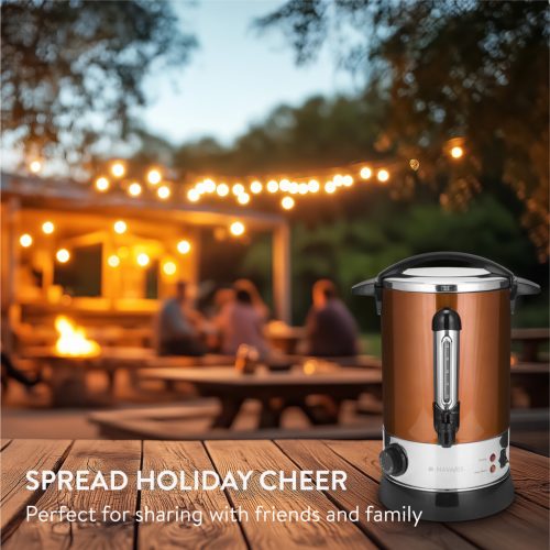 Fierbator vin fiert si apa calda Navaris, 6.8 L, 950 W, utilizare catering, auriu, metal