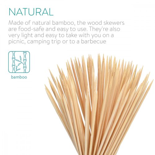 Sada 100 bambusových špízů Navaris, 300 x 3 mm, 49149,02