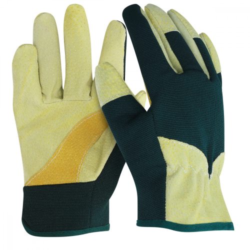 Semišové zahradnické rukavice Navaris, velikost L, tkanina Spandex, 49174.03