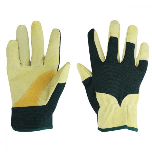 Semišové zahradnické rukavice Navaris, velikost L, tkanina Spandex, 49174.03