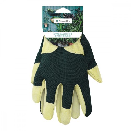 Semišové zahradnické rukavice Navaris, velikost L, tkanina Spandex, 49174.03