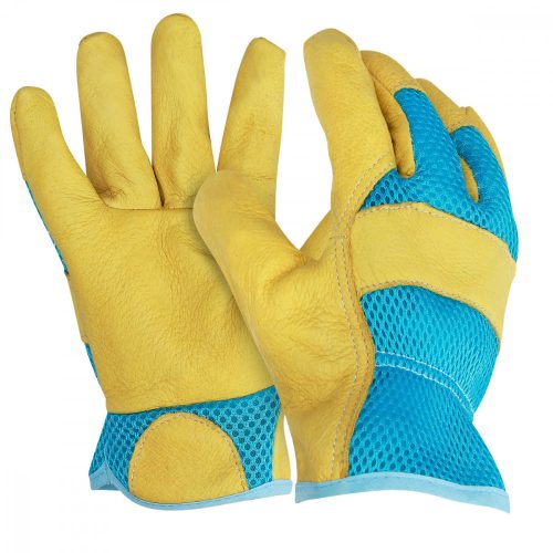 Zahradnické rukavice z přírodní kůže Navaris, velikost M, 3D tkanina, 49175.2