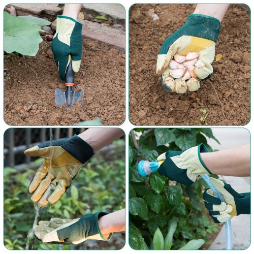 Navaris Semišové zahradnické rukavice, velikost XL, Spandex Fabric, 49174.04