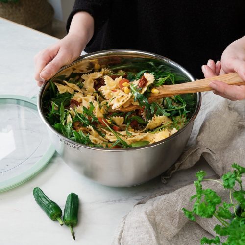 Sada 3 nerezových misek s víkem, Navaris, stříbrná, 3 velikosti: 16 cm, 20 cm, 24 cm, 49210.03.50