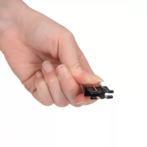 Sada 50 spon na dokumenty 25 mm, Kwmobile, černá, kov, 49442.03