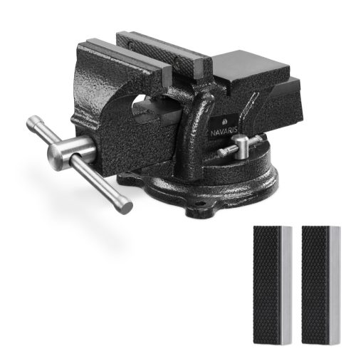 Menghina Navaris 100 mm, baza rotativa 360 de grade, falci moi incluse, compacta, fonta, negru, metal