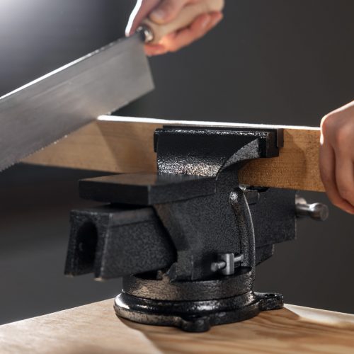 Menghina Navaris 100 mm, baza rotativa 360 de grade, falci moi incluse, compacta, fonta, negru, metal